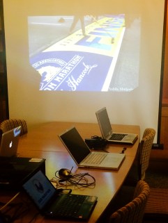 Computers are ready for recording personal histories of the 2013 Boston Marathon bombing for the Our Marathon project